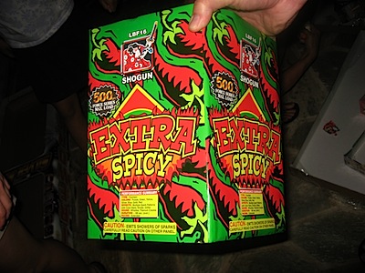 Extra Spicy fireworks