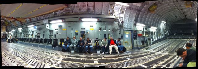 Inside a C-17 Globemaster cargo plane