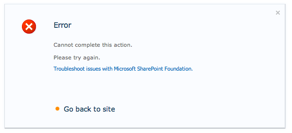 Worthless SharePoint Error