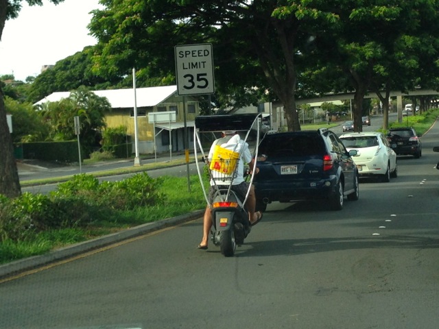 Covered moped