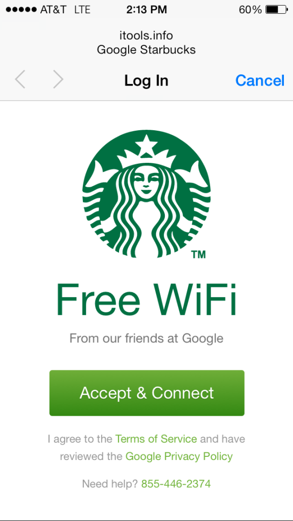 Google Starbucks login