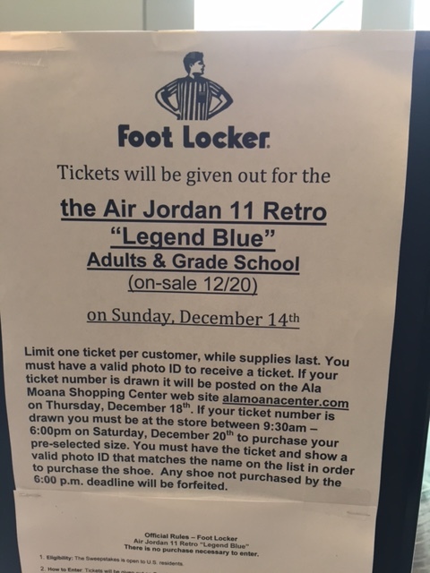 Footlocker outlet raffle rules